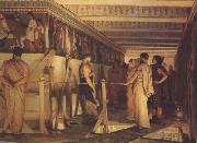 Alma-Tadema, Sir Lawrence Pheidias and the Frieze of the Parthenon Athens (mk24) oil painting reproduction